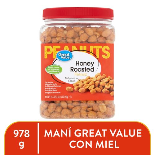 Maní Great Value con miel -798 g