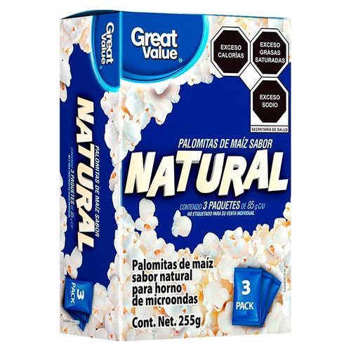 Palomita Great Value Microonda Natural - 255 g