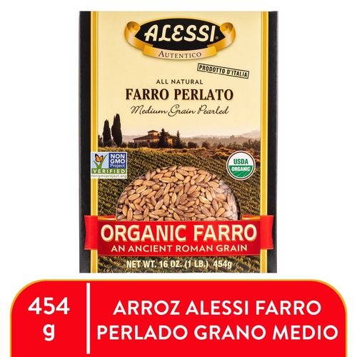 Arroz orgánico Alessi farro perlado grano medio - 454 g