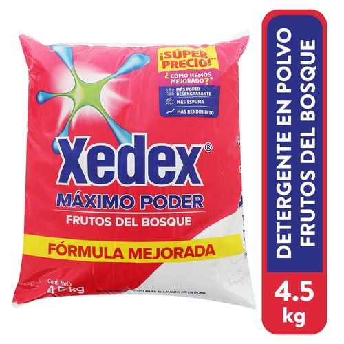 Detergente En Polvo Xedex Máximo Poder Frutos Del Bosque - 4500 g