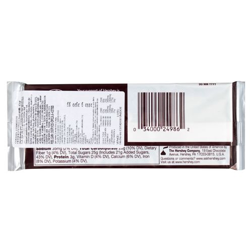 Chocolate Hershey's de leche en barra - 43 g