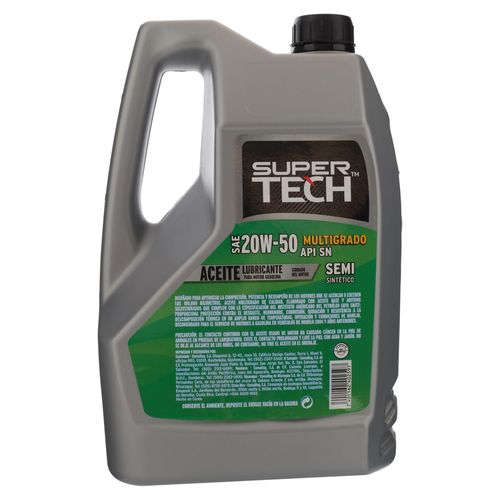 Aceite Super Tech para auto semi sintético 20W50 - 1 gal