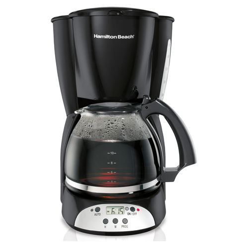 Cafetera programable Hamilton Beach negra capacidad 12 tazas