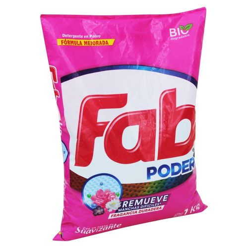 Detergente en polvo Fab 3 poder fragancia duradera - 1 kg