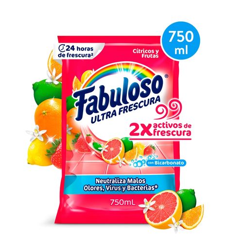 Desinfectante Multiusos Fabuloso Frescura Activa Antibacterial Bicarbonato Cítricos Y Frutas -750ml