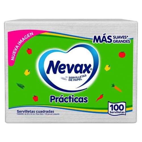 Servilletas De Papel Cuadradas Nevax Prácticas Más Suaves - Grandes - 100Uds