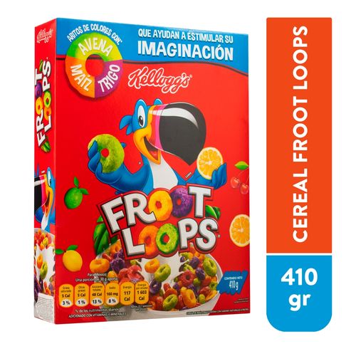 Cereal  Kellogg's Froot Loops Sabor Original  Aritos de Maíz  Trigro y Avena con Sabor a Frutas - 410 g