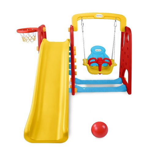 Play para niños Kidz Time columpio tobogan y aro baloncesto