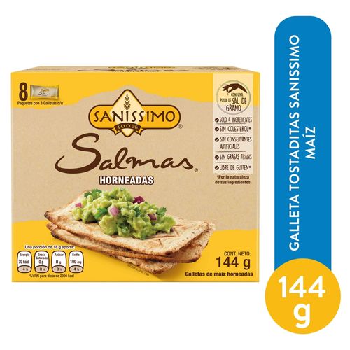 8 Pack De Galleta De Maiz Sanissimo Salmas - 144gr