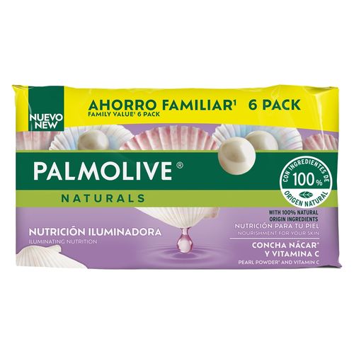 Jabon Corporal Palmolive Naturals Tono Perfecto Nacar y Vitamina C 100 g 6 Pack