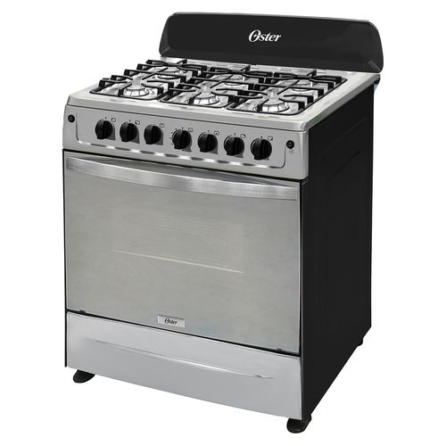 Estufa a Gas Oster OS-GSBCW30HSS 30” Frente de Acero Inoxidable 6 Quemadores