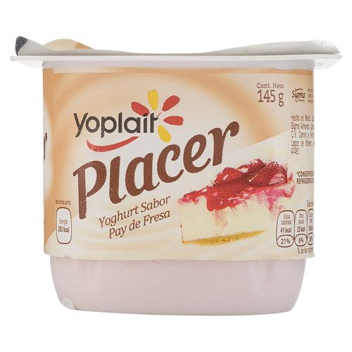 Yogurt marca Yoplait placer pay de fresa-145 g