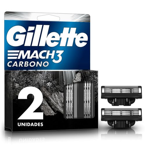 Repuesto Gillette mach3 carbono bandas con carbón activado - 2 Pzas