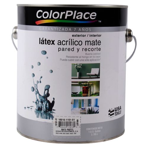 Pintura Látex Colorplace Acrílico Mate Pastel. 7 Años De Garantía - 1 Galón
