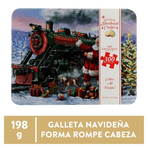 Galleta original Holiday Shortbread navideña lata rompecabezas - 198 g