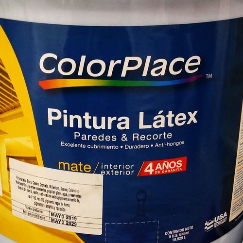 Pintura Látex Marca ColorPlace Mate Base Acce. 4 Años De Garantía - Cubeta