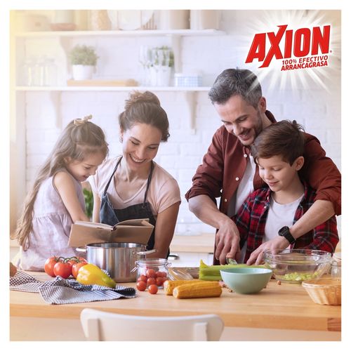 Lavaplatos Axion En Pasta Limón, Arrancagrasa - 1kg