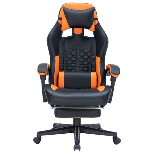 Silla Home Trends Gamer Respaldar Quilt Naranja 128 cm