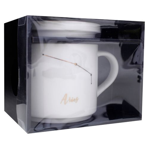 Taza zodiacal Home Trends de porcelana color blanco surtido -400 ml