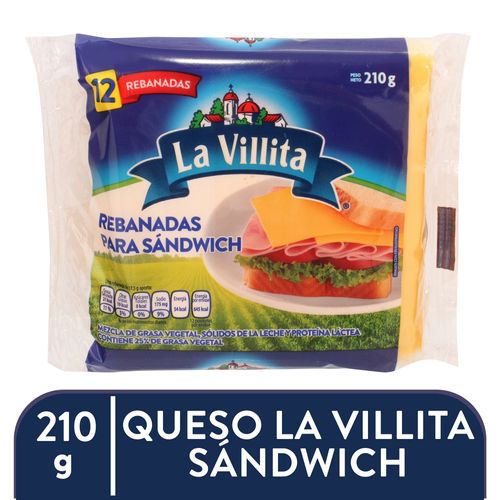 Queso La Villita tipo Américano en rebanadas 12 uds - 210 g