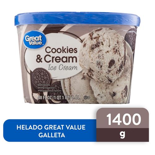 Helado Great Value galleta - 1400 g