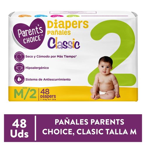 Pañales Parents Choice Classic Talla M/2 - 48 uds