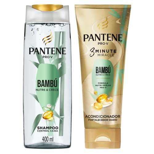Shampoo 400 mL + Acondicionador 170 Pantene Pro-V Bambú Nutre & Crece + Pantene Pro-V 3 Minute Miracle Bambú  1 Kit