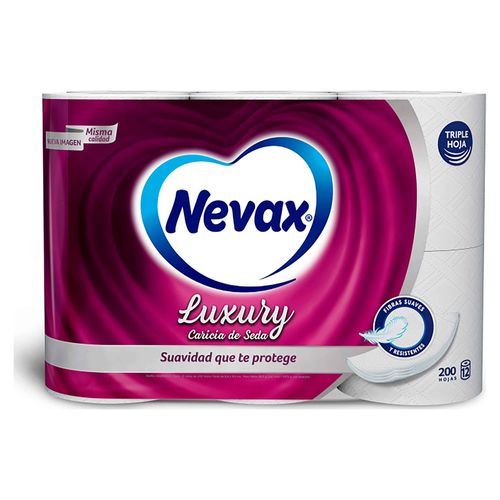 Papel Higiénico Nevax Luxury Caricia De Seda - 12 Rollos