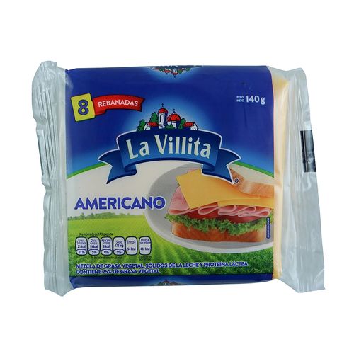 Queso La Villita tipo Américano en rebanadas 8 uds - 140 g