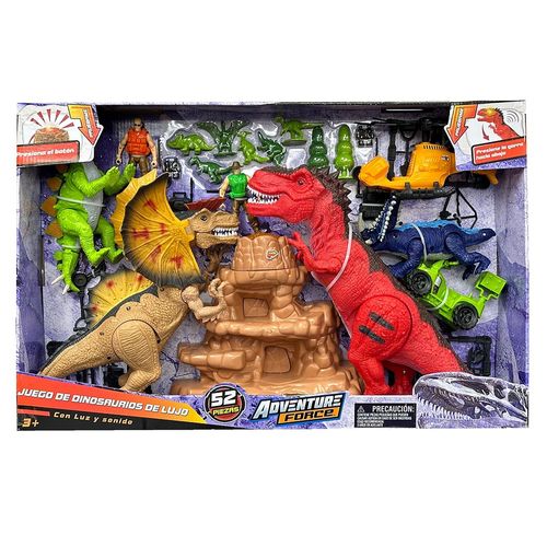 Juego dinosaurios Adventure Force de lujo con luz y sonidos - 52 Pzas