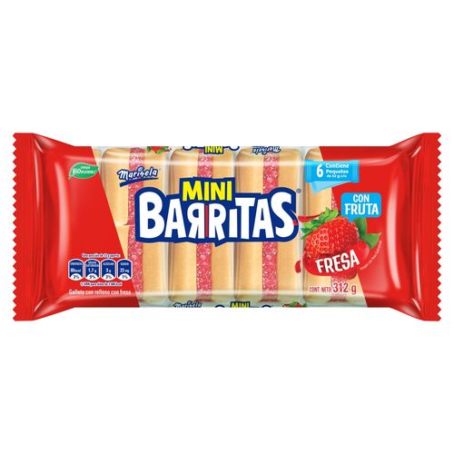 Mini barritas Marinela sabor fresa 6 pack - 312 g