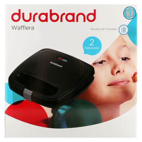 Wafflera Durabrand 2 rebanadas con indicador de luz