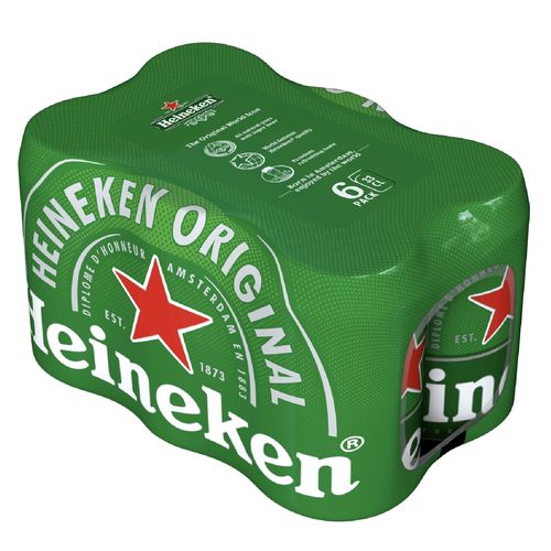 Cerveza Heineken original en lata 6 pack - 2130 ml