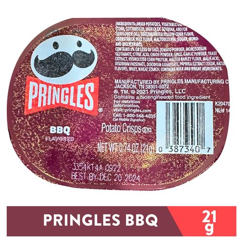Papas crujiente Pringles sabor barbacoa - 21 g