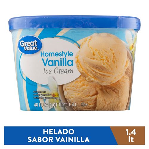 Helado Great Value sabor vainilla - 1400 g