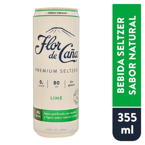 Bebida Alcohólica Flor de Caña Seltzer Premium Sabor Limón - 355 ml