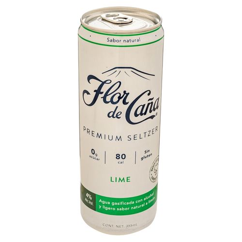 Bebida Alcohólica Flor de Caña Seltzer Premium Sabor Limón - 355 ml