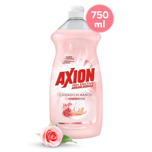 Lavaplatos Líquido Axion Agua De Rosas, Arrancagrasa - 750ml