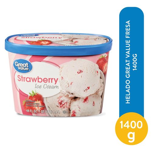 Helado Great Value sabor fresa - 1400 g