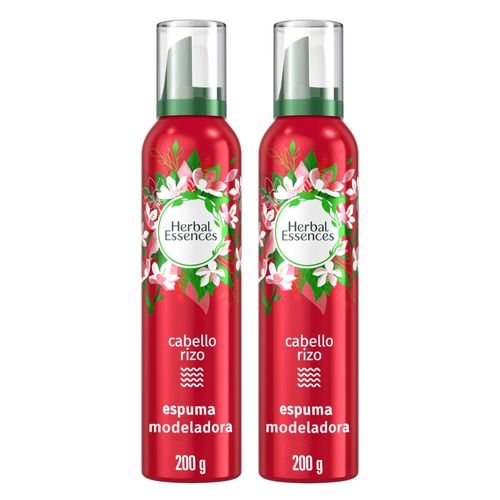 Espuma Modeladora Herbal Essences Cabello Rizo Jazmín Pack 2 unidades de 200 g