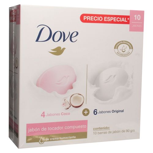 Jabon Dove 10 Pack Coco Y Original 900 Gr