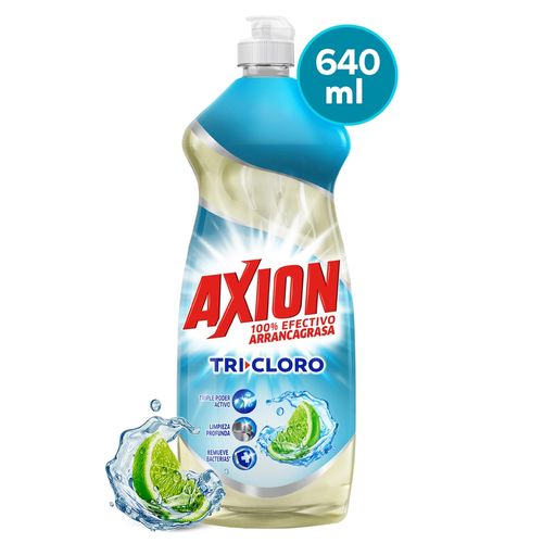 Lavaplatos Líquido Axion Tri-Cloro, Arrancagrasa - 640ml