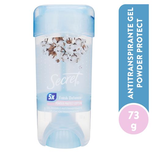 Desodorante Secret clear gel powder cotton - 73 g