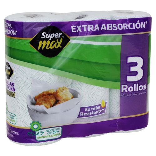 Toallas de cocina Super Max premium extra absorción - 3 uds