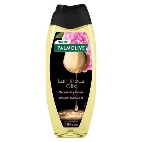 Jabón Líquido Corporal Palmolive Luminous Oils Macadamia y Peónia Sensación Revitalizante 390 ml