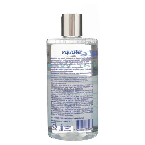 Agua micelar Equate desmaquillante suave - 400 ml