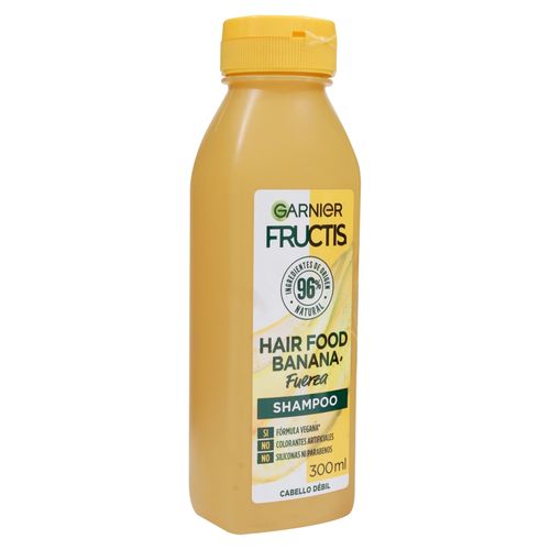 Shampoo hair food Garnier hidratación con fragancia a banana - 300 ml