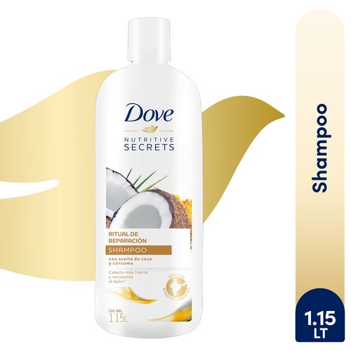 Shampoo Dove Ritual De Reparación, Con Aceites De Coco Y Cúrcuma - 1150ml