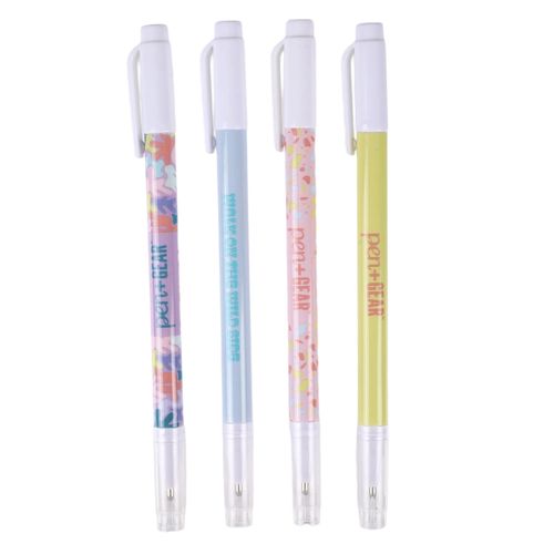 Bolígrafos Pen + Gear tinta negra diseños coloridos - 4 Pzas