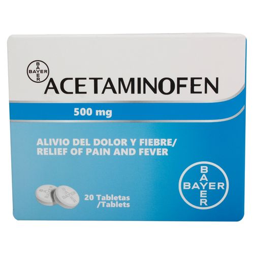 Acetaminofen 500Mg 20 Tabletas Bayer